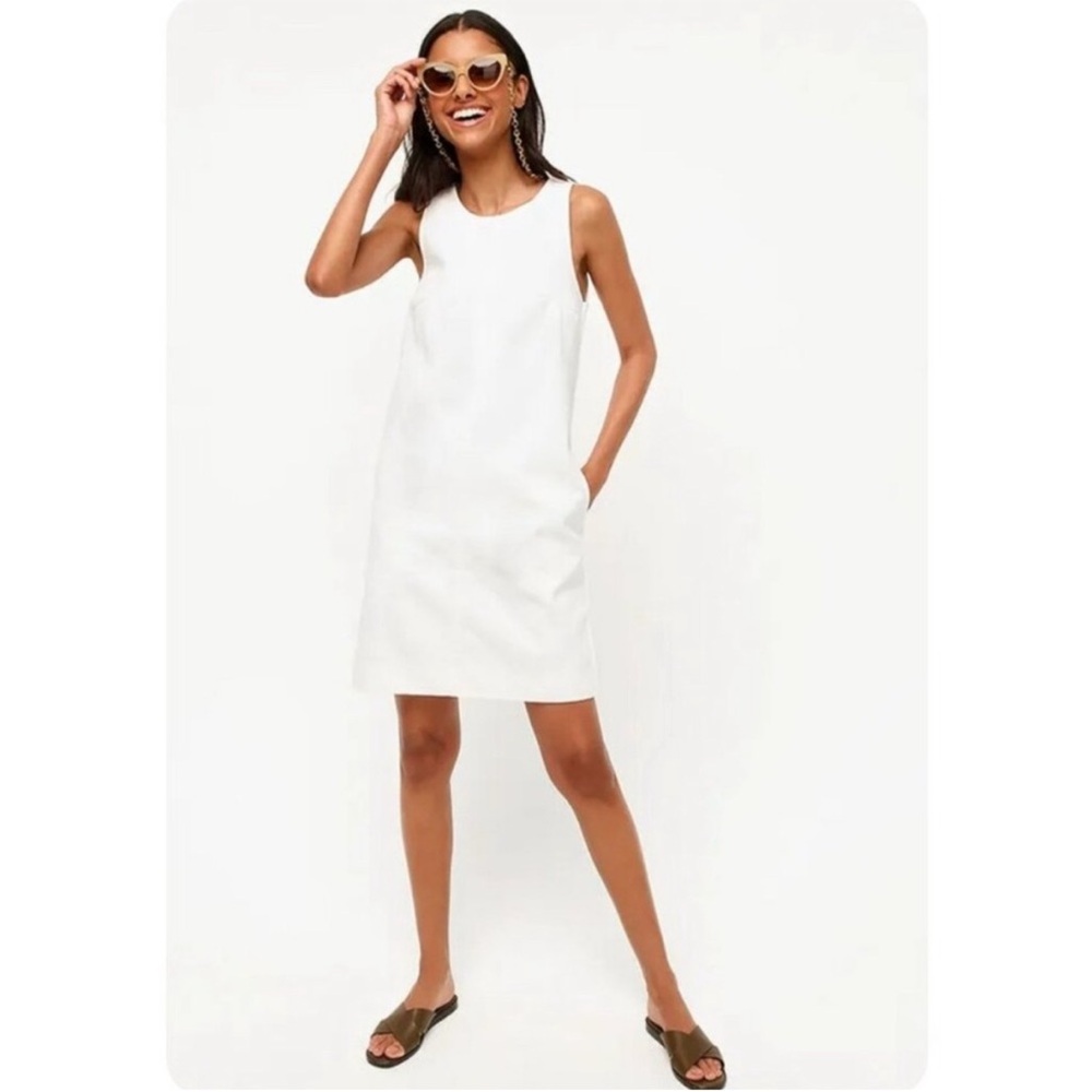 J.Crew Denim shift dress in white size 14